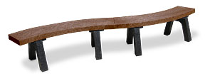 Recycled Plastic Park Benches | Mesa Bench (Brown)