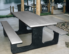 Model P-26 | 6' Picnic Table Bench (Gray/Black)