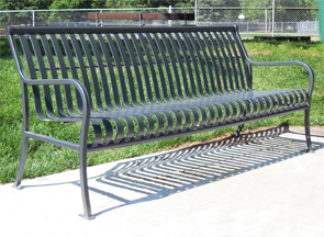 Model P6 | Ribbed Steel Bench Collection (Silver)