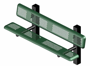 Model P6WB-IP | 6' Thermoplastic Coated Bench (Green)