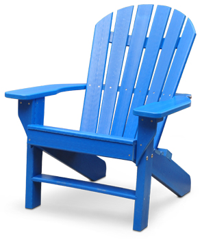 Model PB-ADSEA-VC | Seaside Commercial Grade Recycled Plastic Adirondack Chair (Blue)