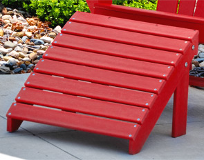 Model PB-ADTRAOT | Commercial Grade Recycled Plastic Adirondack Ottoman (Red)