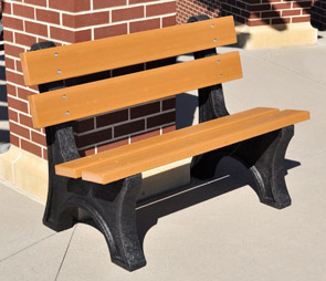 Model PB4-COLE | 4' Colonial Recycled Plastic Bench (Cedar)