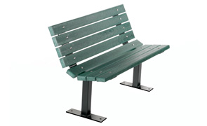 Model PB4-CON | 4' Recycled Plastic Contoured Bench (Green)