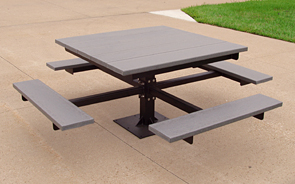 Model PB4-SPIC | Recycled Plastic Picnic Table (Gray)