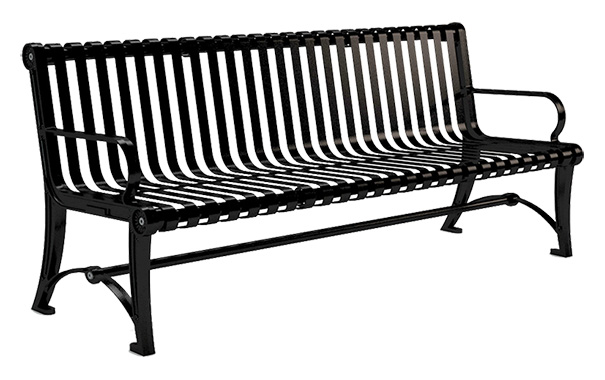 Model PB6-BLAIR | 6' Blair Steel Slat Bench (Black)