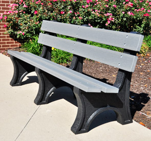 Model PB6-COLE | 6' Colonial Recycled Plastic Bench (Gray)