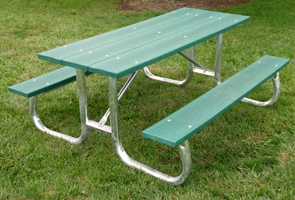 Model PB6-GFPIC | Recycled Plastic Tables with Galvanized Frame (Green)