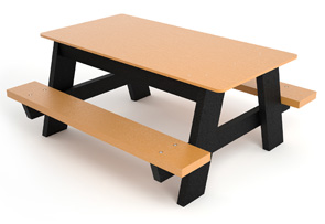 Model PBKPIC4 | Recycled Plastic Kids Picnic Table (Cedar/Black)