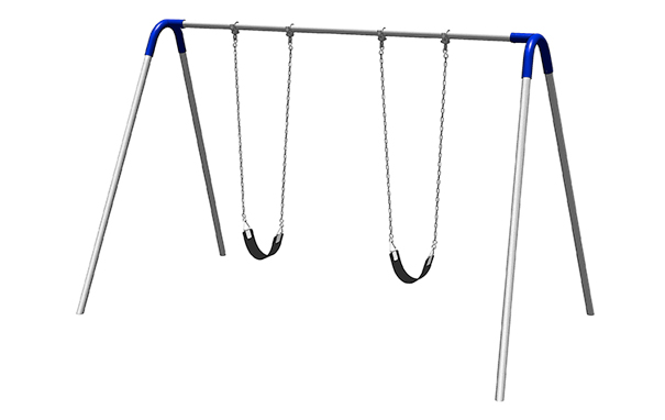 Model PBP-8-1S-BLU | Single Bay Swing with Strap Seats Playground Component