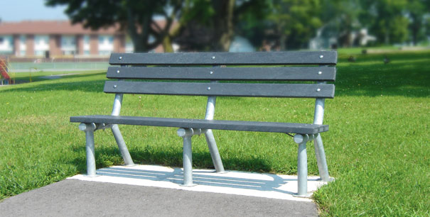 Model PBS-6GR24 | 6' Recycled Plastic Bench (Gray)