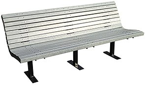 Model PBSC-8-G | 8' Palisade Recycled Plastic Bench | Gray