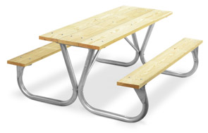 Model PC-6WA | Park Chief 6ft. MCA Pressure Treated Picnic Table with Galvanized Frame