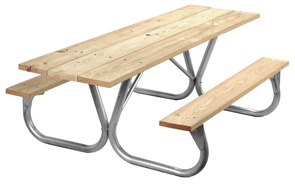 Model PC-HWA | Universal Access Park Chief MCA Treated Pine Picnic Table with Galvanized Frame