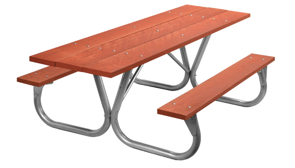 Model PC-HWR | Park Chief 8ft. Redwood Stained Picnic Table