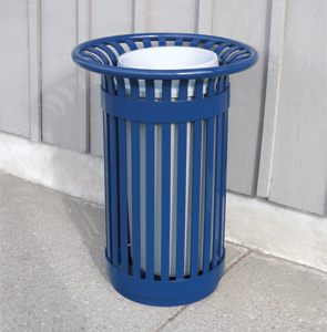 Model PFT-20 | Steel Trash Receptacle | Premier Flare Top Style (Blue)