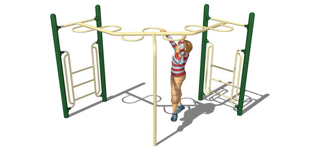 Model PGC-LLRH-90 | 90° Loop Rung Horizontal Ladder Playground Component