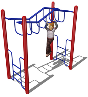 Model PGC-LWDRH | Wavy Deep Rung Horizontal Ladder Playground Component