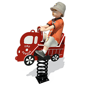 Model PGC-RFT | Single Seat Fire Truck Spring Rider Playground Component