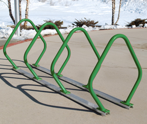 Model PHX-8-P | Phoenix Rail Mounted Bicycle Parking Racks (Forest Green)