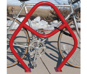 Model PHX-LB-2-SF-P | Phoenix Bike Parking Rack with Lean Bar (Red)
