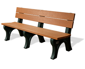 Model PL6-P | Recycled Plastic Personalized Benches with Back (Cedar)