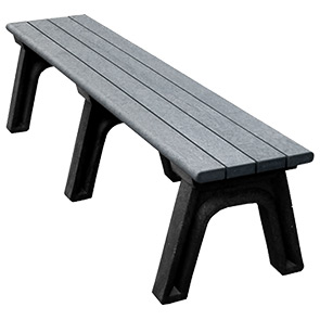 Model PLC6NB-P | 6' Classic Recycled Plastic Outdoor Bench without Back (Cedar)