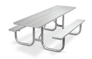 Model PMG-HAT | Park Master 8ft. Aluminum Picnic Tables with Hot-Dipped Galvanized Frame