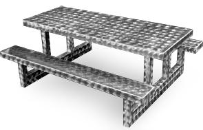 Model PRTS-872N | Rectangular Aluminum Picnic Table (Swirl Texture)