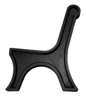 Model PS-BTBE | Classic Ball Top Recycled Plastic Bench Ends (Black)