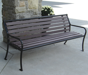 Model PVR6 | Parkview Recycled Plastic Benches (Gray/Black)