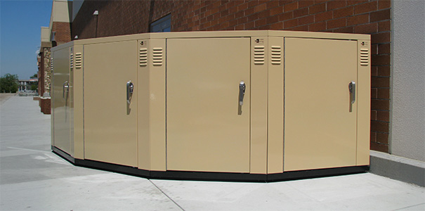 Pie Shaped Bicycle Storage Lockers