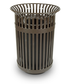 Model QC3610-MFT | 36 Gallon Queen City Series Trash Receptacle (Brown)
