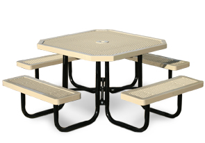 Model R468-P | Portable Octagon Picnic Table | Traditional Style (Green/Black)