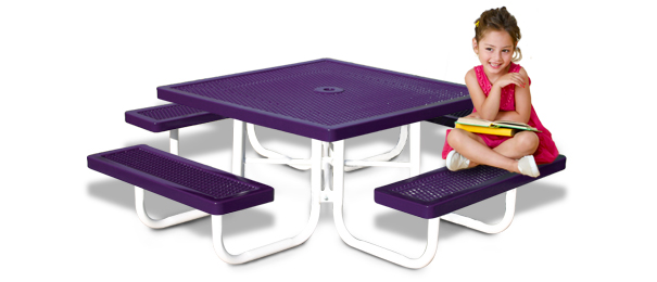 Model R46K-P | Kids Picnic Table | Traditional Style (Purple/White)