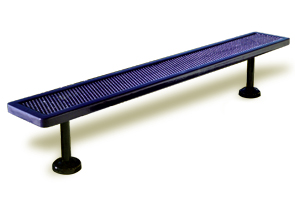 Model R8PNB-S | Expanded Steel Backless Players Bench (Mariner/Black)