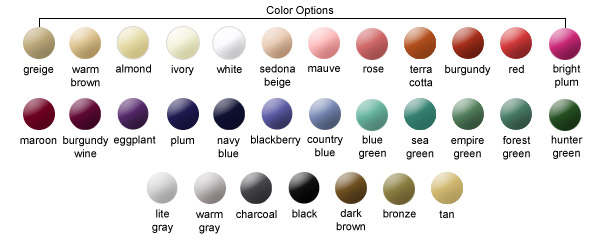 Gel-Coat Finish Color Options