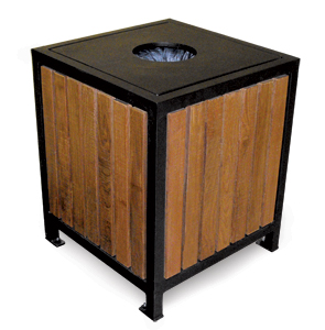 Model RLP20 | Wood Litter Receptacle | Regency Style (Cedar/Black)