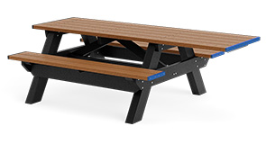 Model RPD8H | 8ft Recycled Plastic Picnic Table Universal Access