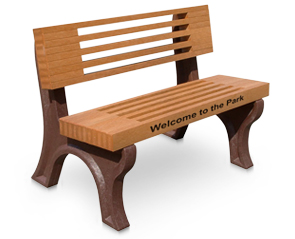 Elite Outdoor Park Bench with Optional Custom Engraved Message