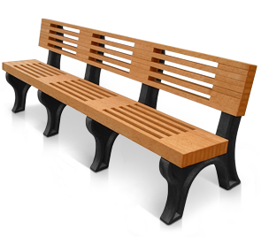 Elite Outdoor Recycled Plastic Slatted Bench Park Bench
