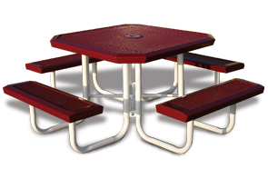 Model RSL46-P | Octagon Outdoor Tables | Traditional Comfort Style (Red/White)