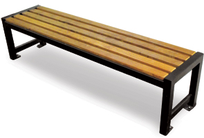 Model RSPSB6 | Wood Slats Backless Park Benches | Regency Style (Pau Lopé/Black)