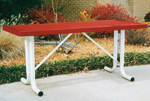 Model RT6-P | Rectangular Outdoor Portable Table | Traditional Style (Red/White)