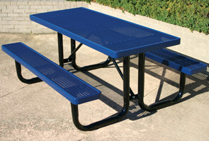 Model RU6-P | 6ft Thermoplastic Traditional Picnic Table (Blue/Black)