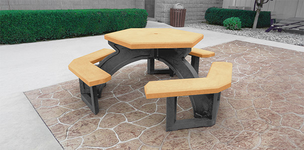 Recycled Plastic Hexagon Picnic Table