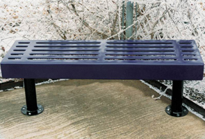 Model S6NB-S | Thermoplastic 6' Slat Style Bench (Mariner/Black)