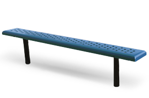 Model SBG-6PS | 6' Perforated Steel Sports Bench with Powder Coated Frame (Blue/Black)