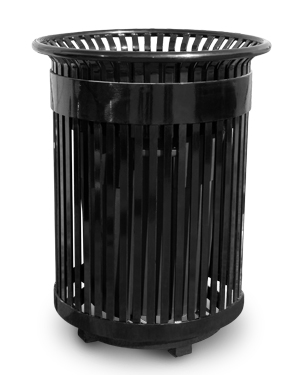 Model SFT44 | 44 Gallon Steel Trash Can | Sentinel Style (Black)