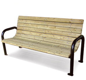 Model SPT6 | Steel Benches with Pine or Cedar Planks | Summit Style (Cedar/Black)